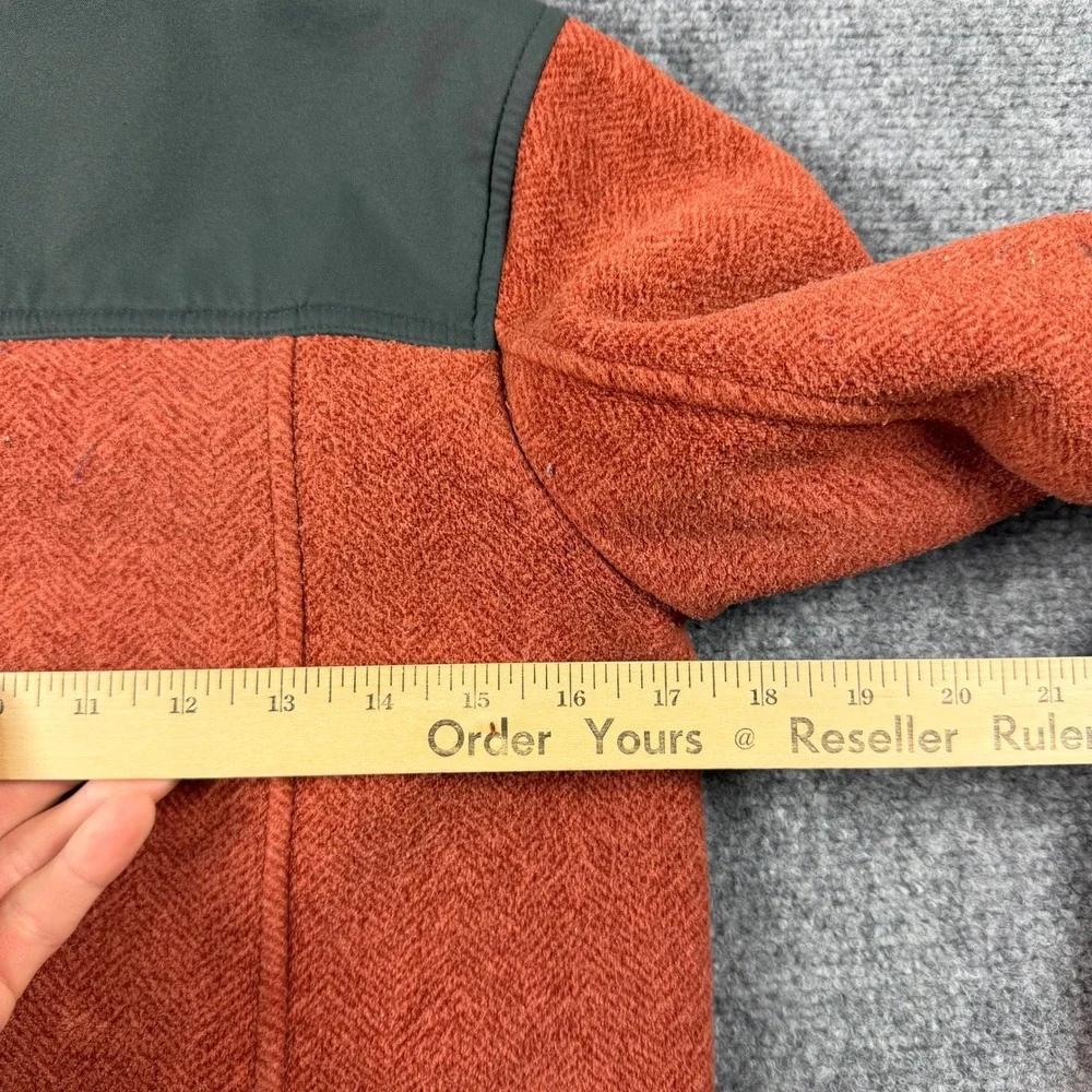 REI Fleece Jacket Boys M 10/12 Orange Herringbone Sherpa Lined Hooded Outdoor